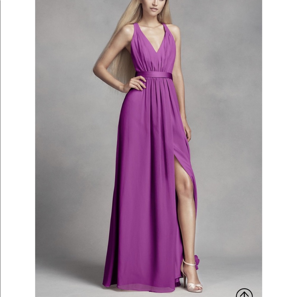 Vera Wang Long Chiffon with Low Crisscross Back